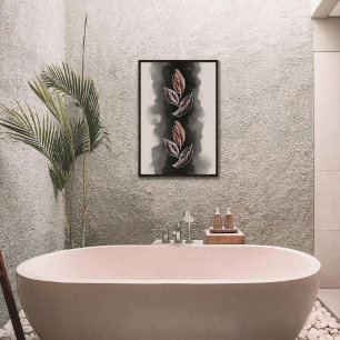 Artistic Mid century Modern botanical Fall leaves  Poster