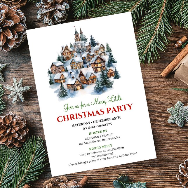 Artistic minimalist holiday scene Christmas ivite Invitation (Artistic minimalist holiday scene Christmas celebration)