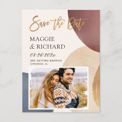 Artistic Modern Abstract Save the Date Postcard