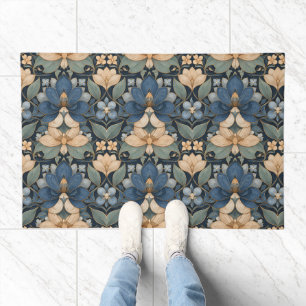 Artistic Modern Floral Mosaic Doormat