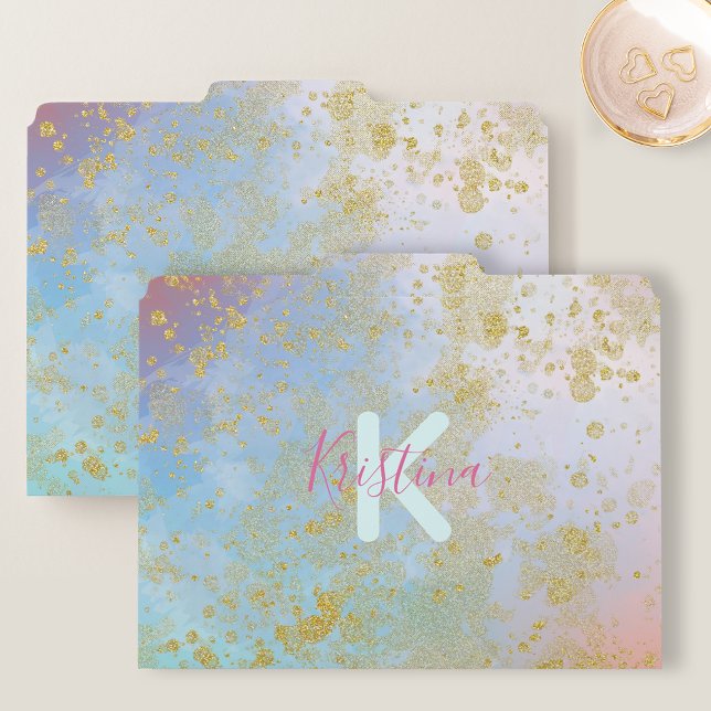 Artistic Modern Glam Chic Glittery Pastel Custom  File Folder (Creator Uploaded)