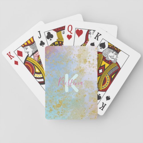 Artistic Modern Glam Chic Glittery Pastel Custom Playing Cards