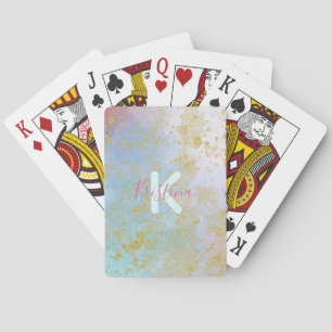 Artistic Modern Glam Chic Glittery Pastel Custom Poker Cards