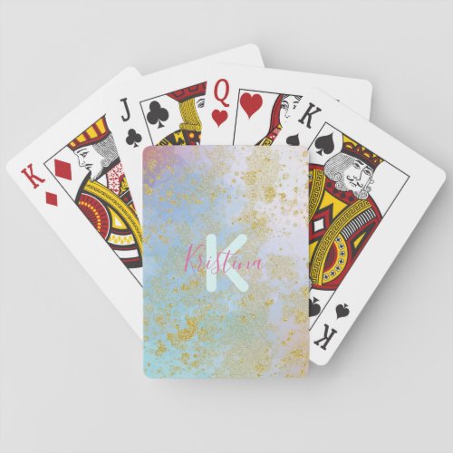 Artistic Modern Glam Chic Glittery Pastel Custom Poker Cards