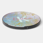 Artistic Modern Glam Chic Glittery Pastel Wireless Charger (Front 2)