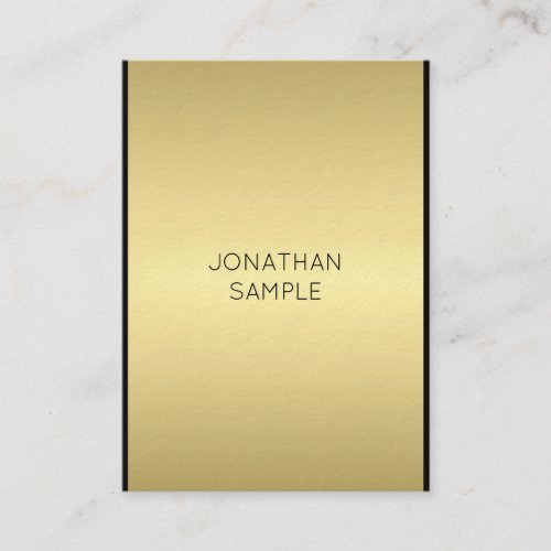 Artistic Modern Glamour Elegant Black Gold Elite Business Card