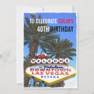 Artistic Modern Las Vegas Modern Birthday Party Invitation