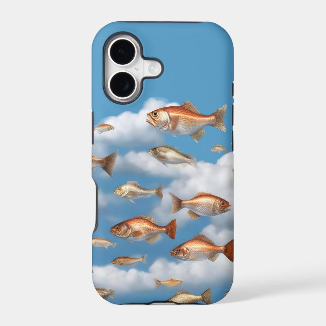 Artistic Modern Raining Fish Iphone Case (Back)