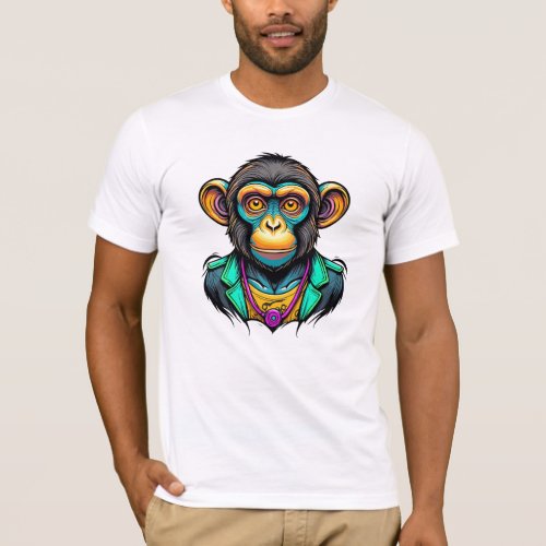 Artistic Monkey Animal T_Shirt