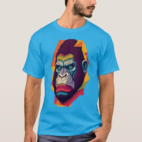 Artistic Monkey Head T_Shirt