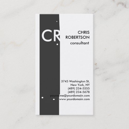 Artistic Monogram Black White Grey Business Card
