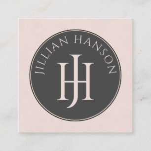 Artistic Monogram Blush Pink Calling Card