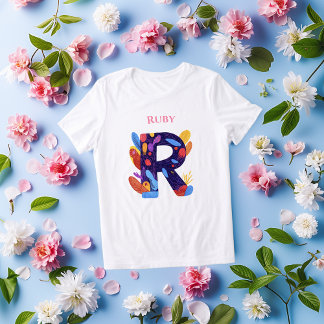 Artistic Monogram - Letter R Bold Birthday Gift Tri-Blend Shirt