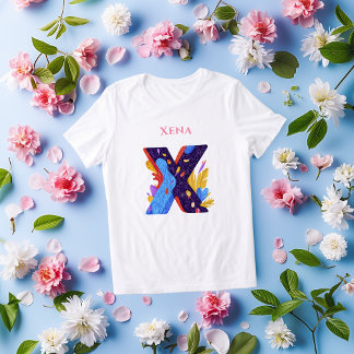Artistic Monogram - Letter X Bold and Colorful Tri-Blend Shirt