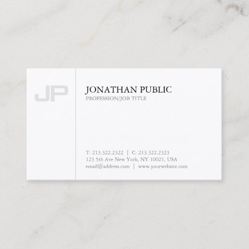 Artistic Monogram Plain Creative Design Luxury Business Card