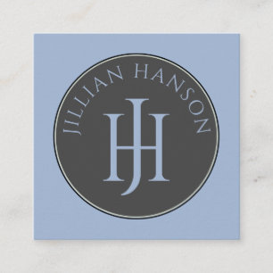 Artistic Monogram Sage Green Calling Card