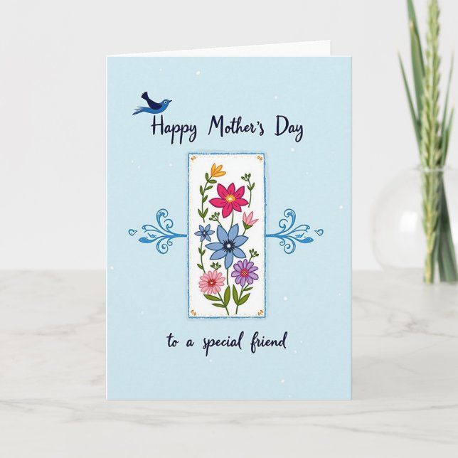 Artistic Mothers Day Floral Card (Front)