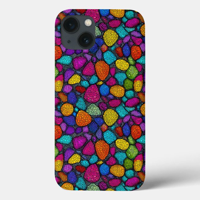 Artistic Multicolor Pebble Modern Aesthetic Case-Mate iPhone Case (Back)
