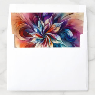 Artistic Multicolor Swirl Flower Fractal Envelope Liner