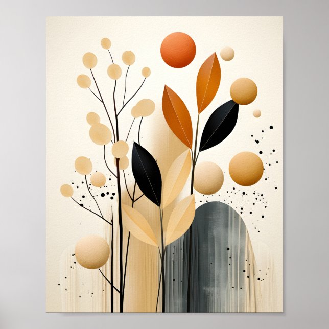 Artistic Nature Abstract Art Of A Autumn Leaves Poster (Front)