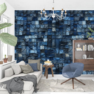Artistic navy blue indigo collage paper texture   wallpaper 