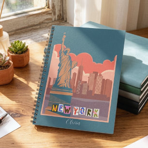 Artistic New York Skyline Notebook – Personalized 