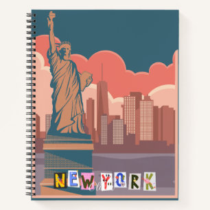 Artistic New York Skyline Personalized Notebook