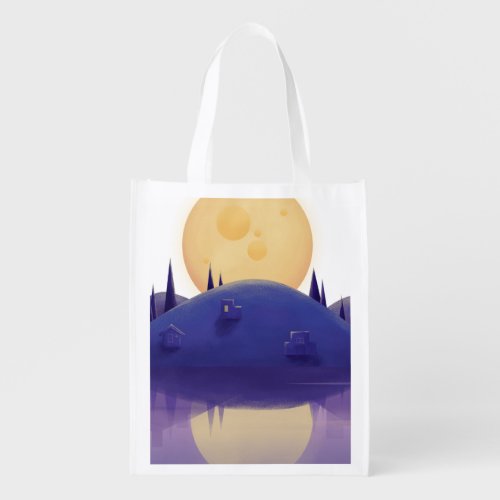 Artistic Nightscape Illustration Tote
