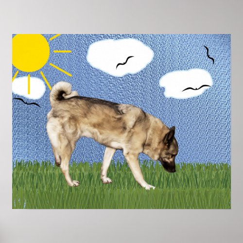 Artistic Norwegian Elkhound Poster