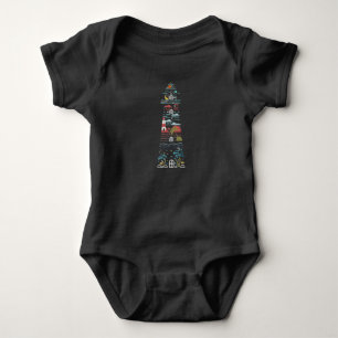 Artistic Ocean Lighthouse Sea Life Stars Planets Baby Bodysuit