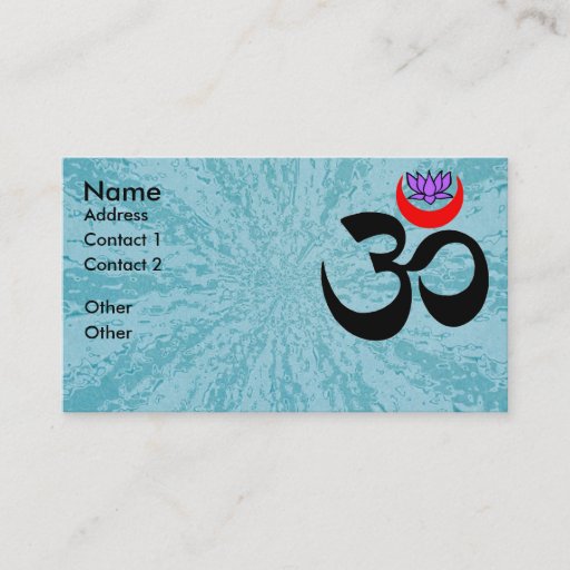 Customizable Artistic Om - Yoga Business Card
