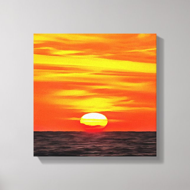 Artistic Orange Aegean Sunset Akyaka  Canvas Print (Front)