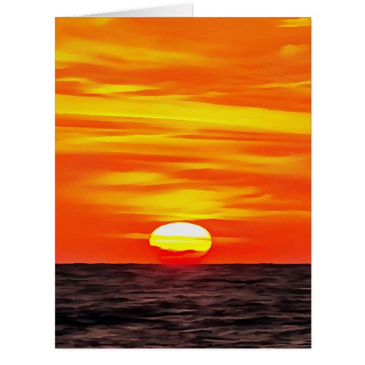 Artistic Orange Aegean Sunset Akyaka Cards (Front)