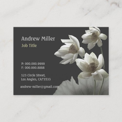 Artistic Oriental Lotus Blossoms Waterlilies Business Card