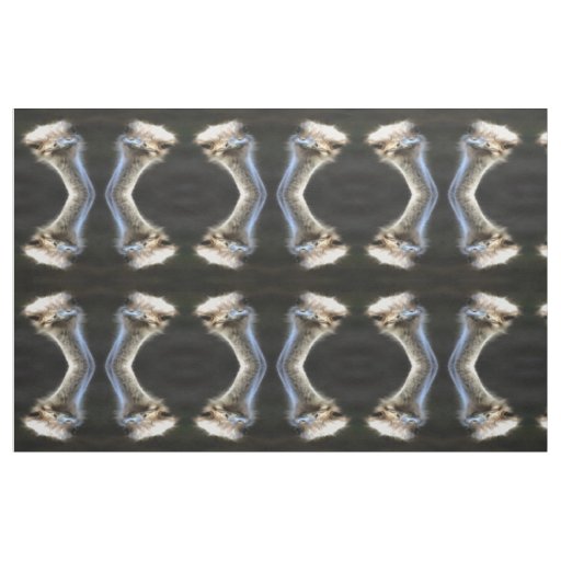 Artistic Ostrich Portrait With Goofy Expression Fabric