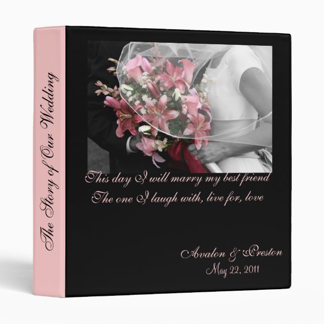 Artistic "Our Wedding Story"  Wedding Album Binder (Front/Spine)