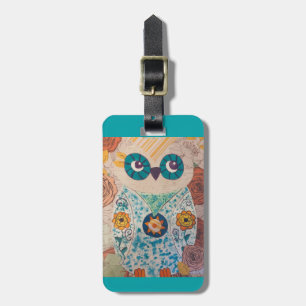 Artistic Owl Luggage Tag