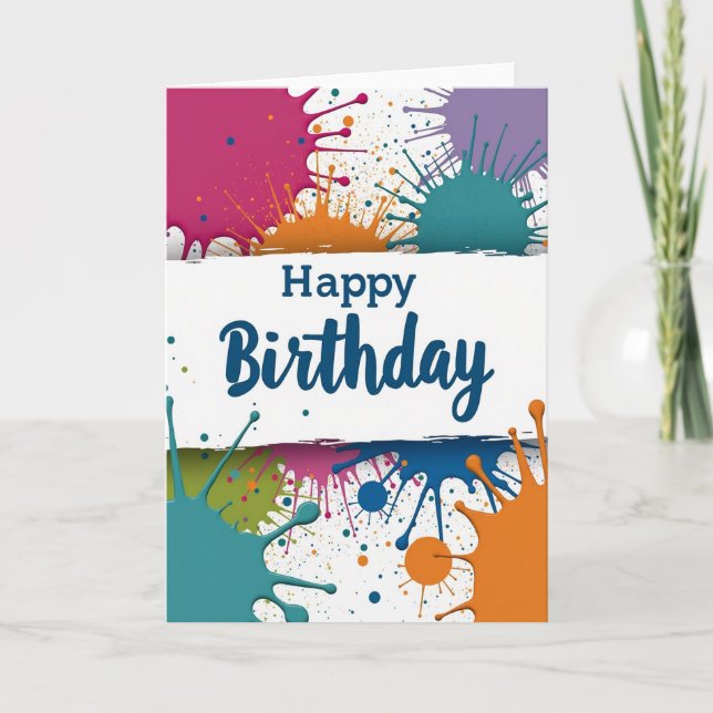 Artistic Paint Birthday Card (Front)