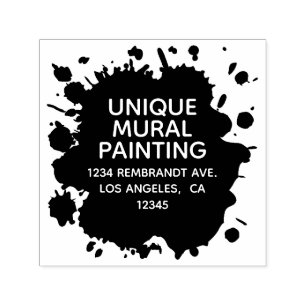 Artistic Paint Splash Blot - Artsy Return Address Self-inking Stamp