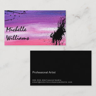 Artistic Paint Stroke Paint Splatter Business Card