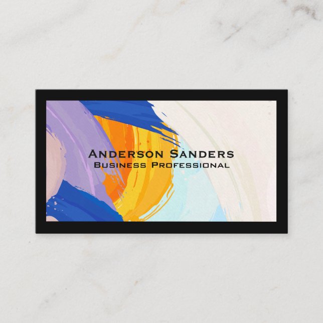 Artistic Paint Strokes Background Business Card (Front)