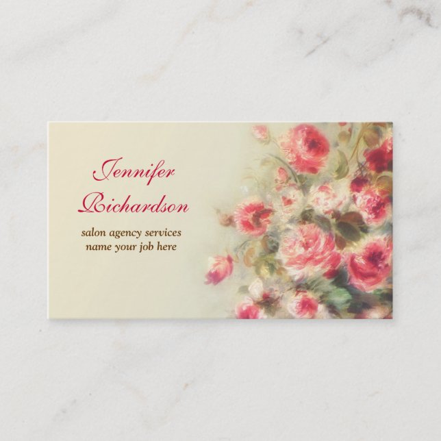 artistic painted flowers business cards (Front)