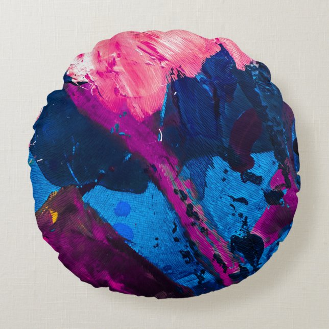 Artistic painted texture, modern decor. round pillow (Front)