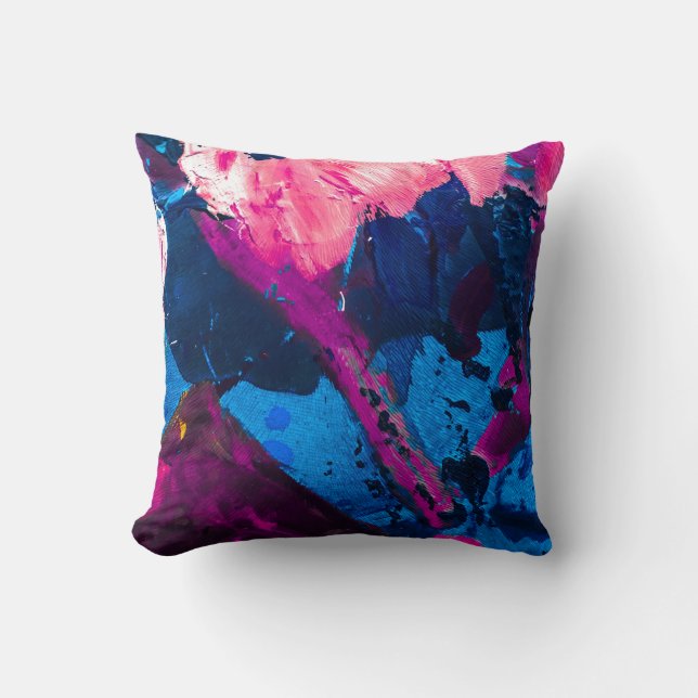 Artistic painted texture, modern decor. throw pillow (Front)