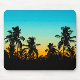 Artistic Palm Trees Beach Sunset Holidays Tropical Mouse Pad