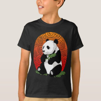 Artistic Panda Bear Eating Vector  Illustration T-Shirt