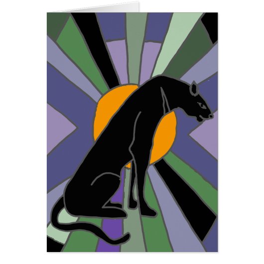 Artistic Panther Cat Art Deco Design Cards (Front)