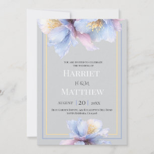 Artistic Pastel Botanical Sublime Florals Wedding Invitation