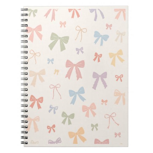Artistic Pastel Bow Pattern Notebook