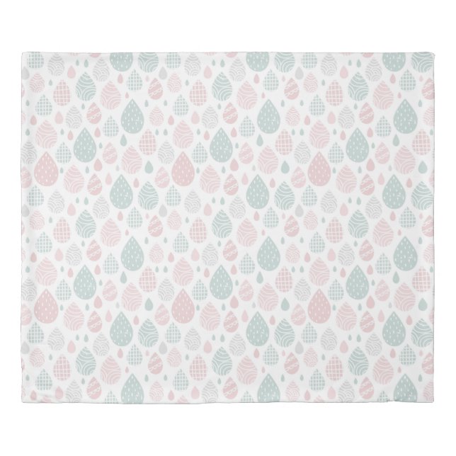 Artistic Pastel Raindrops elegant duvet cover (Front)